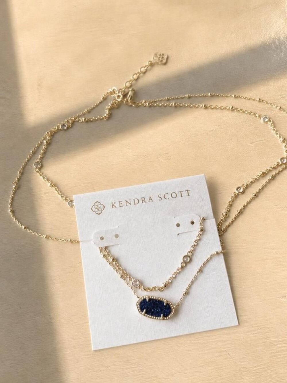Kendra Scott Elisa Gold Indigo Blue Drusy Necklace - Picture 2 of 2
